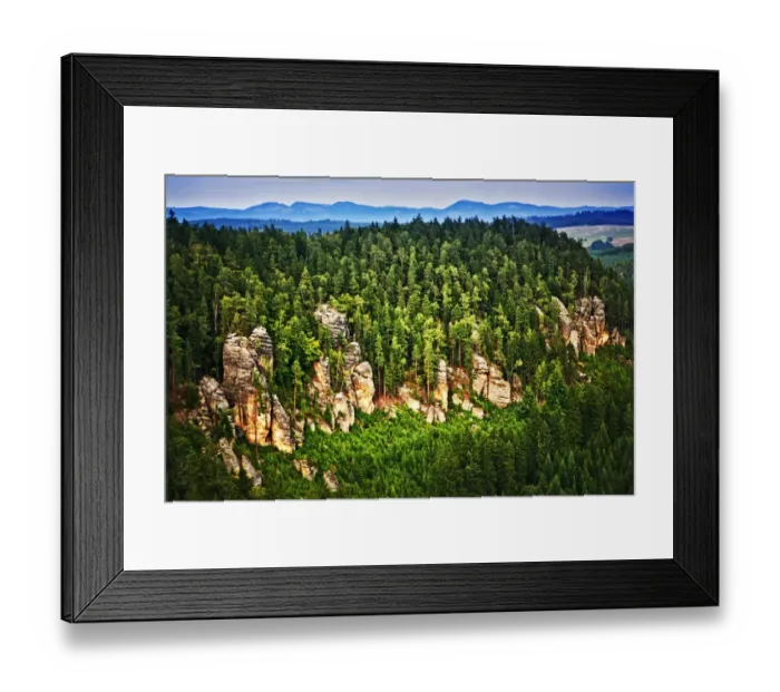 Framed Print : Dusk sunset light cliffs from Czech mountain top Framed Print : Dusk sunset light cliffs from Czech mountain top