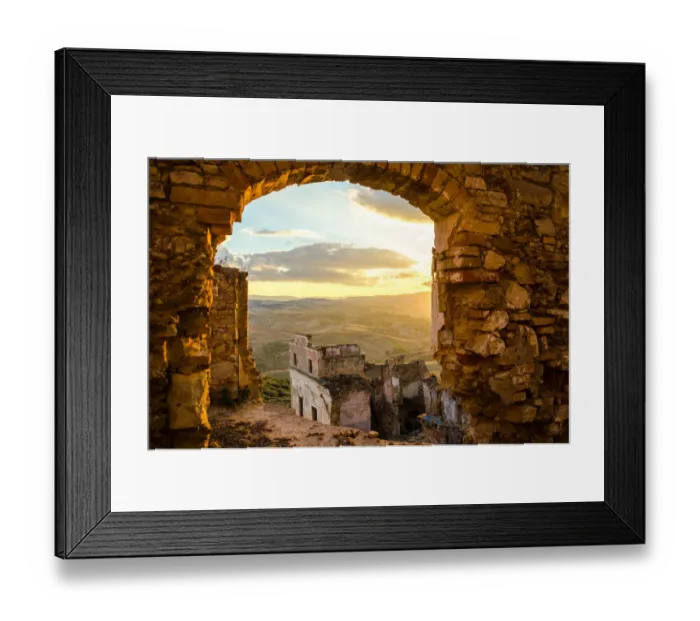 Framed Print : Craco, Province of Matera, Southern Italy