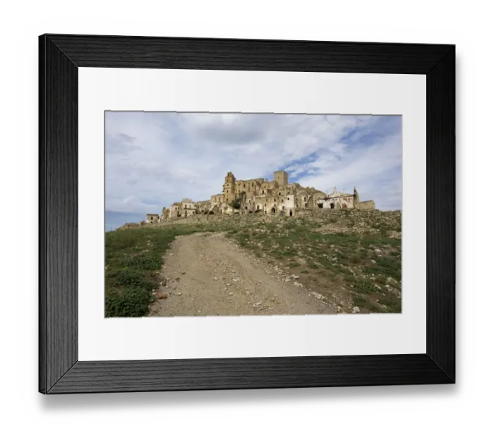 Framed Print : Abandoned mountain village Craco, Basilicata, Italy Framed Print : Abandoned mountain village Craco, Basilicata, Italy