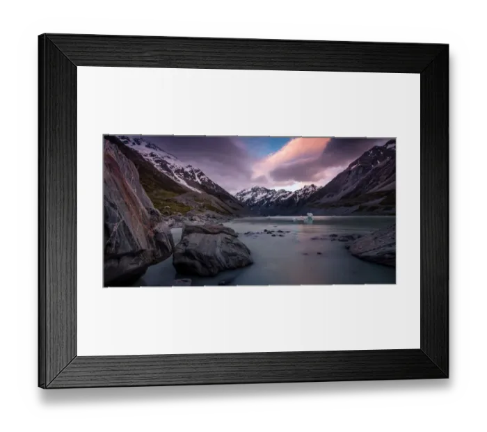 Framed Print : Mt Cook & Hooker Lake Framed Print : Mt Cook & Hooker Lake