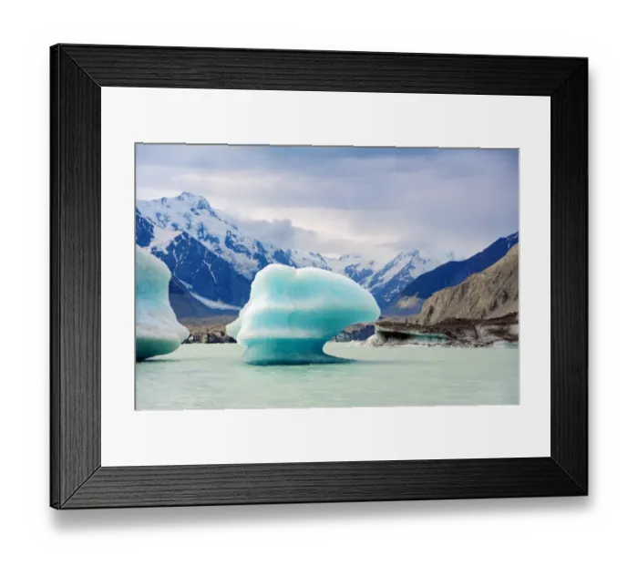 Framed Print : Tasman Glacier at Mount Cook in New Zealand
