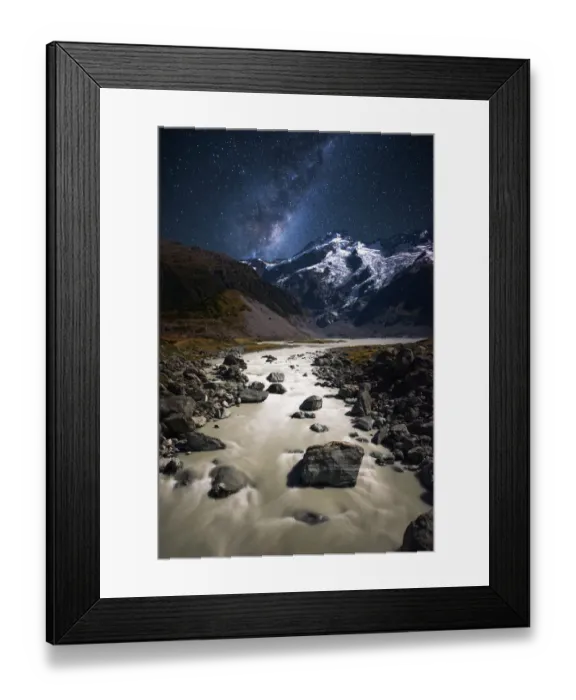 Framed Print : Galaxy and Mount Safton Framed Print : Galaxy and Mount Safton