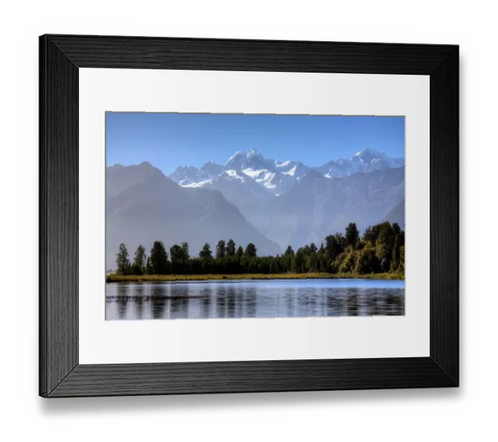 Framed Print : Mounts Tasman & Cook Reflected in Lake Matheson