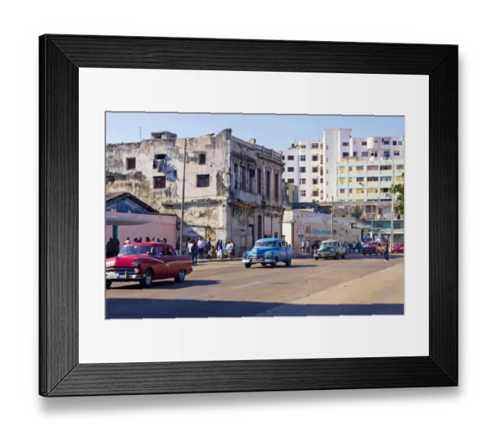 Framed Print : Taxis on Havana street Framed Print : Taxis on Havana street