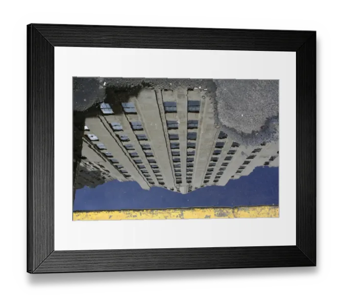Framed Print : Art Deco Building Reflected