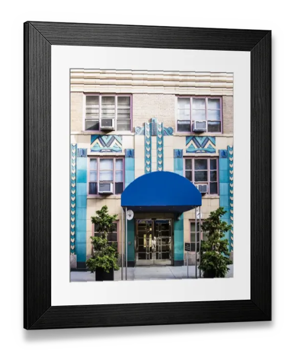 Framed Print : Art deco building front with hearts Framed Print : Art deco building front with hearts