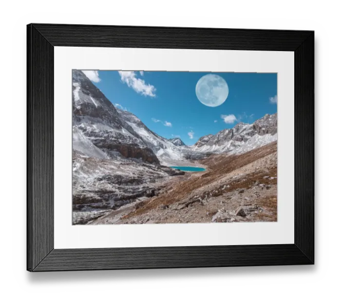 Framed Print : Snow Mountain Super Moon Framed Print : Snow Mountain Super Moon