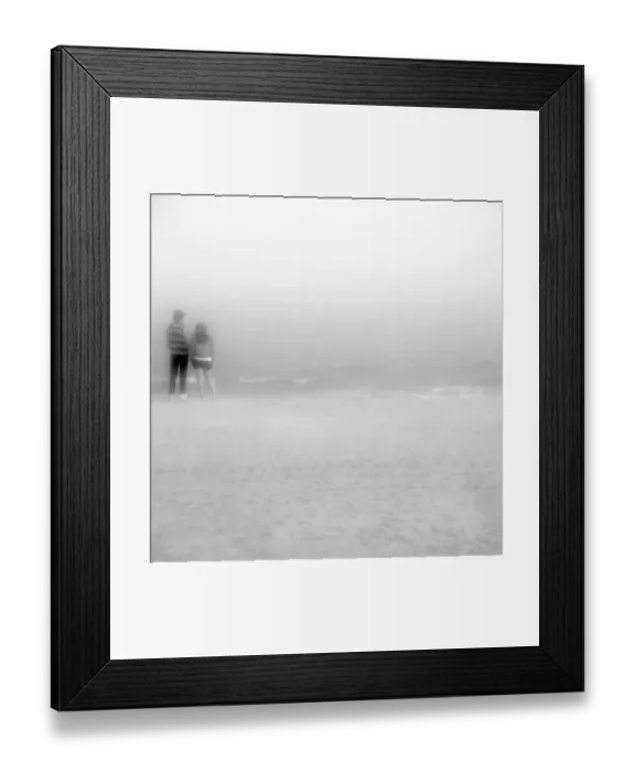 Framed Print : young couple standing ashore of Coney Island beach Framed Print : young couple standing ashore of Coney Island beach
