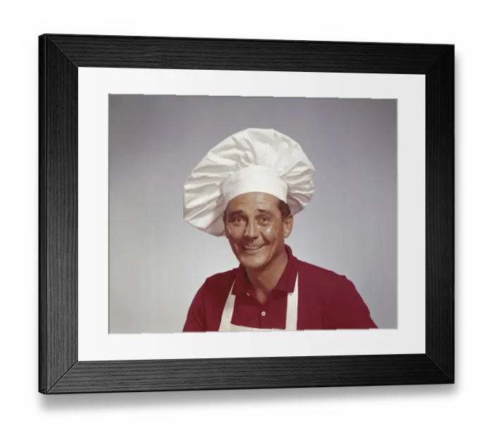 Framed Print : Mature male chef smiling, portrait Framed Print : Mature male chef smiling, portrait