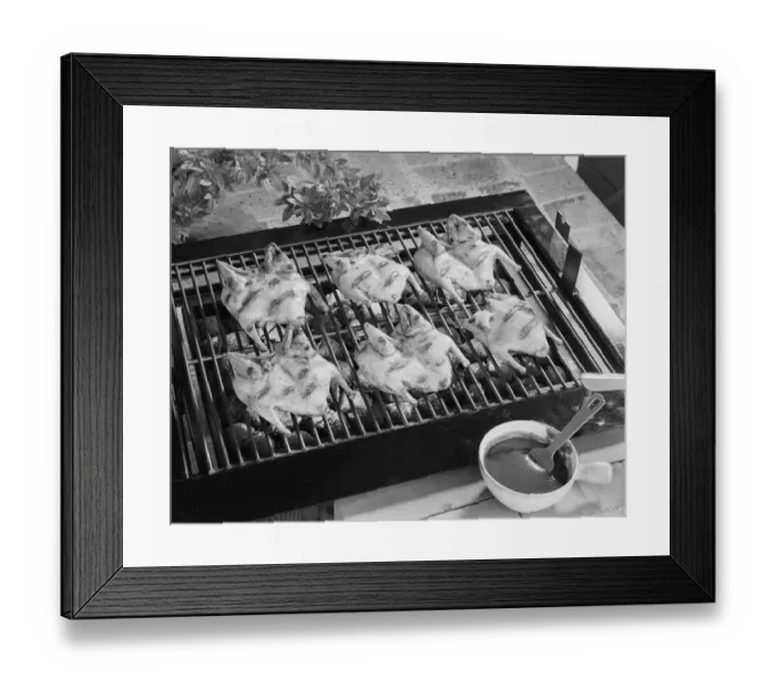 Framed Print : Chicken on barbecue grill Framed Print : Chicken on barbecue grill