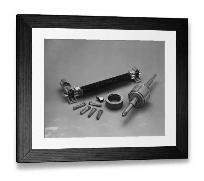 Framed Print : Car parts on grey background, close-up Framed Print : Car parts on grey background, close-up
