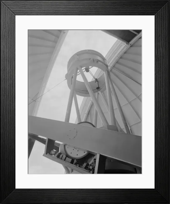 Framed Print : View of telescope mount in observatory dome Framed Print : View of telescope mount in observatory dome