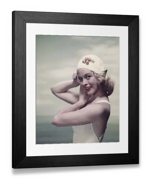 Framed Print : Portrait of Young Woman in A Swimming Costume Framed Print : Portrait of Young Woman in A Swimming Costume