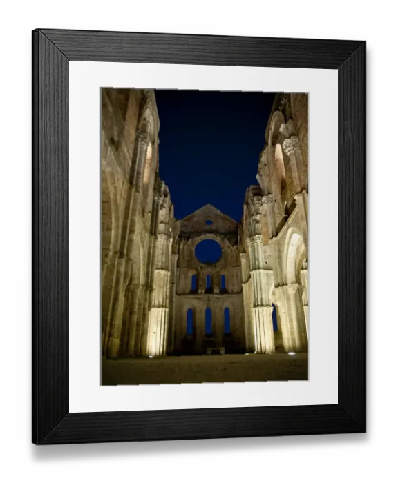 Framed Print : Ruins of the Abbey of San Galgano at night Framed Print : Ruins of the Abbey of San Galgano at night