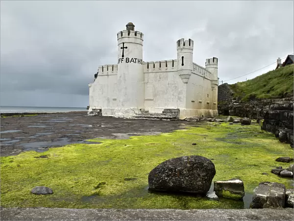 Cliff Baths at Beach of Enniscrone of County Sligo in Ireland