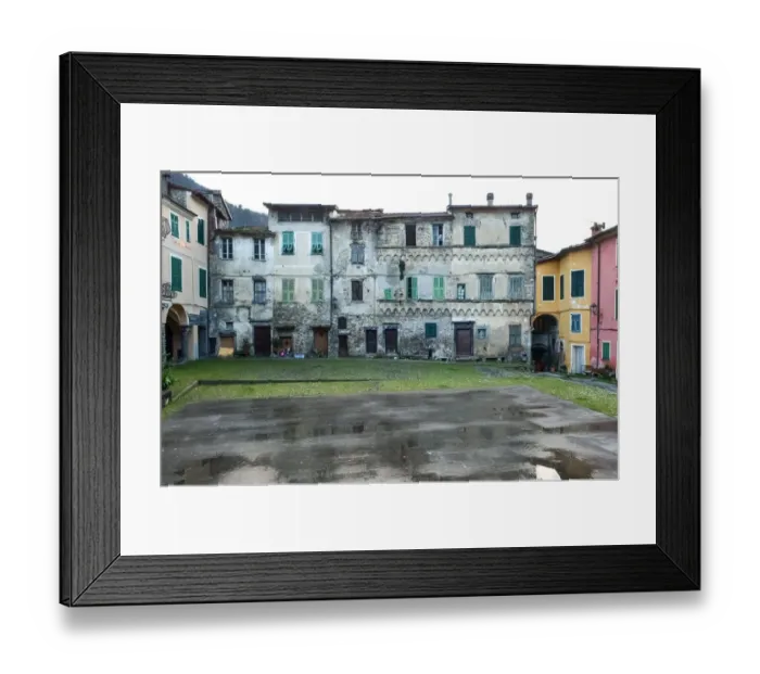 Framed Print : Main square at old town of Apricale, Liguria, Italy Framed Print : Main square at old town of Apricale, Liguria, Italy