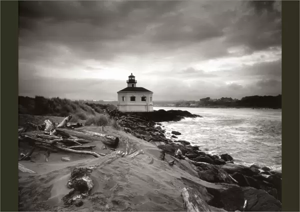 Lighthouse and ocean, Bandon, Oregon