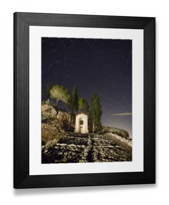 Framed Print : Former way paved of a viacrucis in the night Framed Print : Former way paved of a viacrucis in the night
