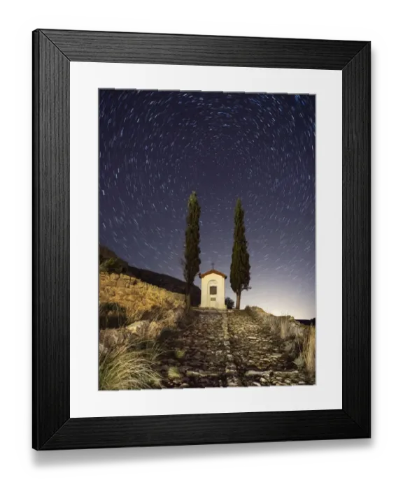 Framed Print : Way of an ordeal with a starry sky Framed Print : Way of an ordeal with a starry sky