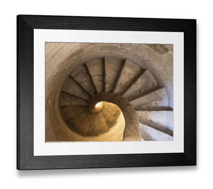 Framed Print : Ancient Stairs illuminated by the light of the Sun