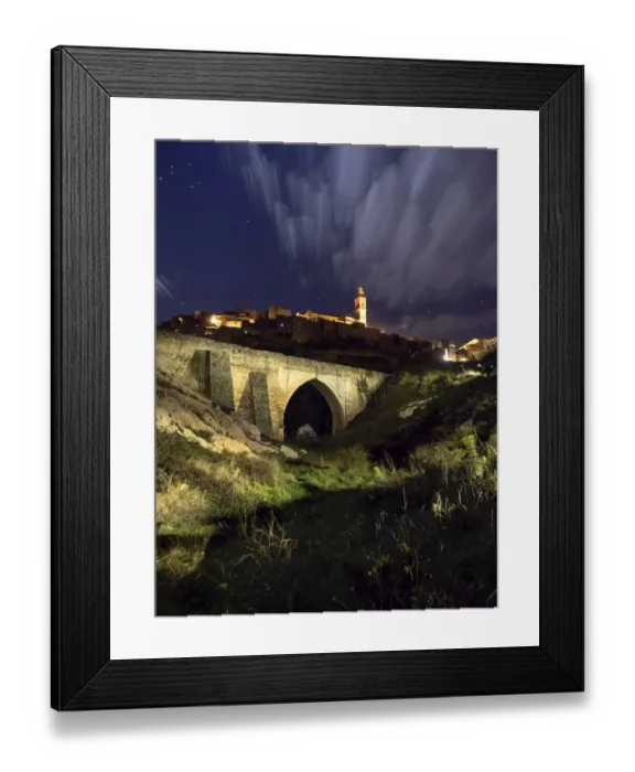 Framed Print : Medieval neighborhood of the people of Bocairent I dress in the night Framed Print : Medieval neighborhood of the people of Bocairent I dress in the night
