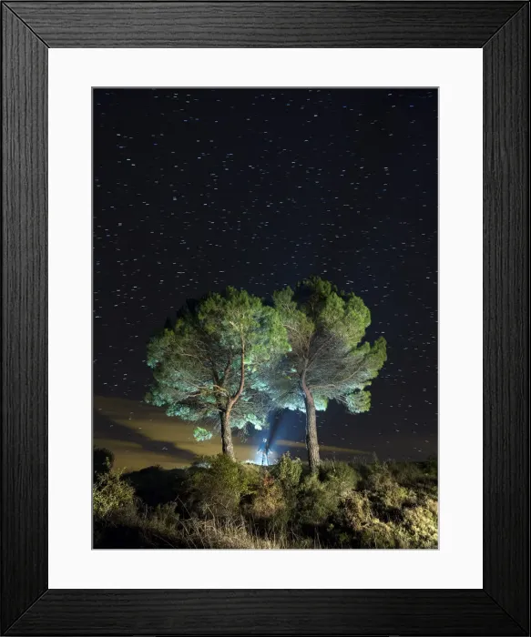 Framed Print : Silhouette of a man on a starry night Framed Print : Silhouette of a man on a starry night