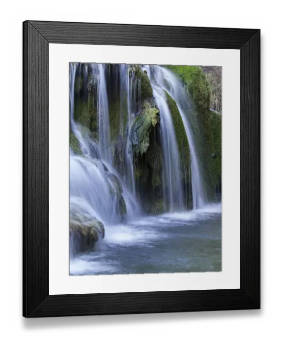 Framed Print : Close up of blurred water rushing in stream