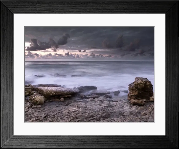 Framed Print : Textures of marine rock in a creek at dawn Framed Print : Textures of marine rock in a creek at dawn