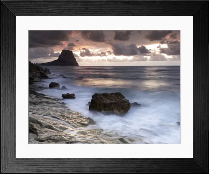 Framed Print : To dawn in a rock cala and with a great crag Framed Print : To dawn in a rock cala and with a great crag