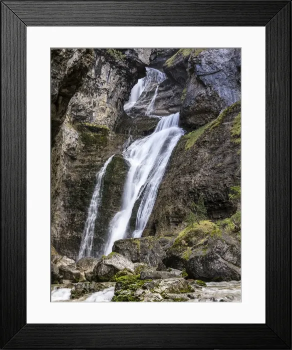 Framed Print : Strait waterfall in the Pyrenees in autumn, Ordesa