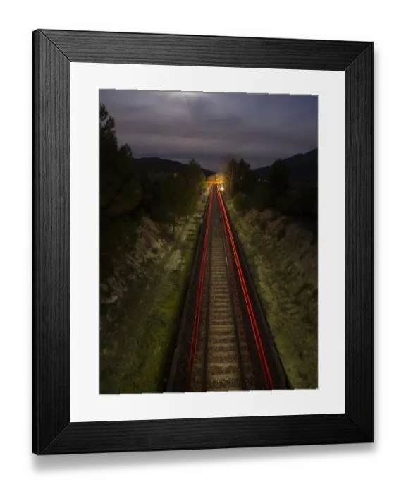 Framed Print : Contrails red light at a railroad Framed Print : Contrails red light at a railroad