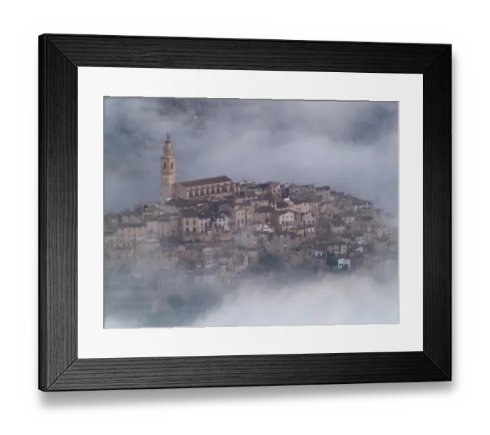 Framed Print : Crowded Houses Surrounded By Fog Framed Print : Crowded Houses Surrounded By Fog