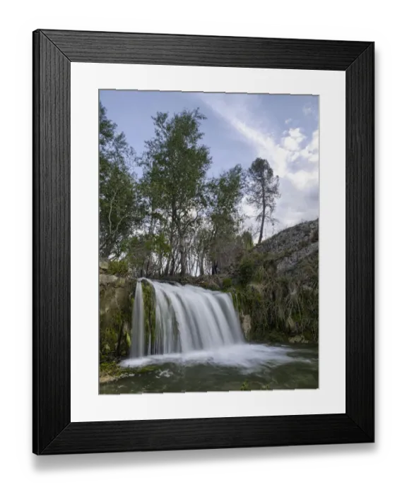Framed Print : Waterfall. Artificial waterfall built in ancient times to supply water to flour mill Framed Print : Waterfall. Artificial waterfall built in ancient times to supply water to flour mill
