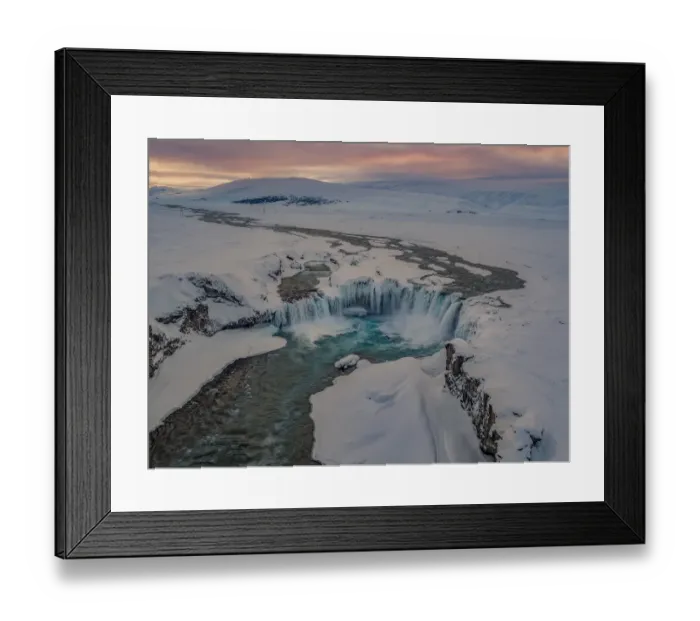 Framed Print : Godafoss in the winter, Iceland