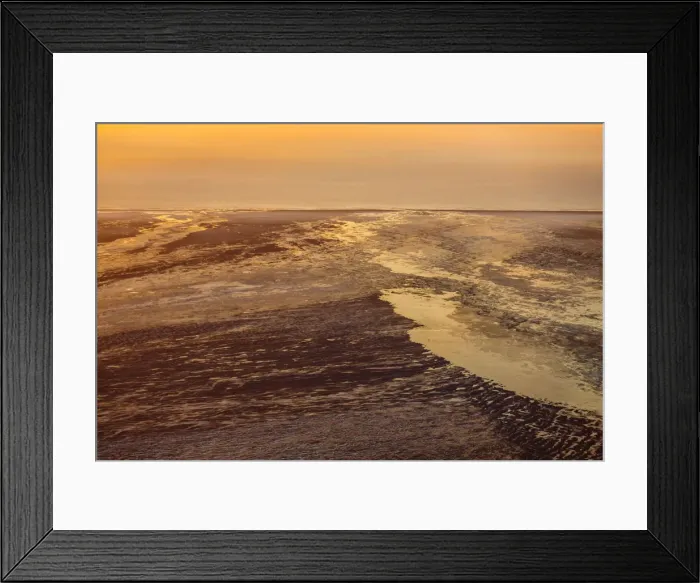 Framed Print : Sunset glow over snow covered sands, Iceland Framed Print : Sunset glow over snow covered sands, Iceland