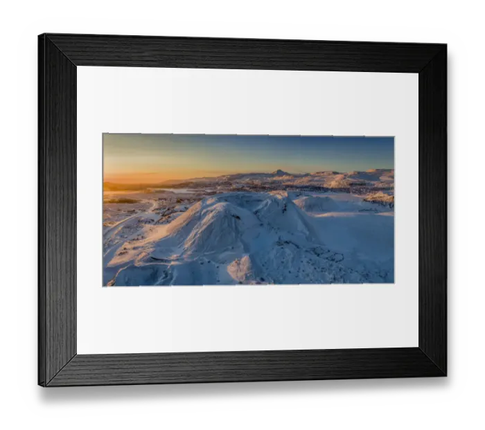 Framed Print : Aerial of snow covered mountains and lava Framed Print : Aerial of snow covered mountains and lava