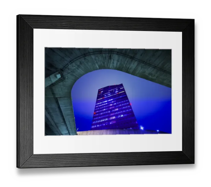 Framed Print : Underpass and glass building Framed Print : Underpass and glass building