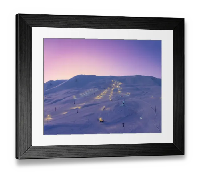 Framed Print : Ski slopes at twilight, Akureyri, Iceland Framed Print : Ski slopes at twilight, Akureyri, Iceland