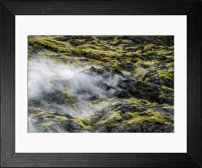 Framed Print : Steaming lava fields in Reykjanes, Iceland Framed Print : Steaming lava fields in Reykjanes, Iceland