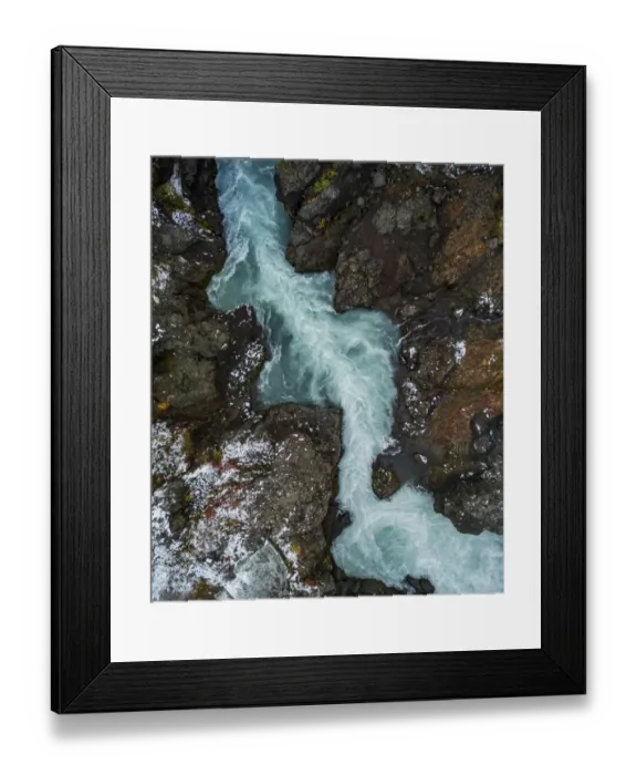 Framed Print : Hraunfossar waterfall, Iceland Framed Print : Hraunfossar waterfall, Iceland