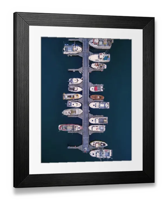Framed Print : Aerial of boats, Hafnarfjordur, Iceland Framed Print : Aerial of boats, Hafnarfjordur, Iceland