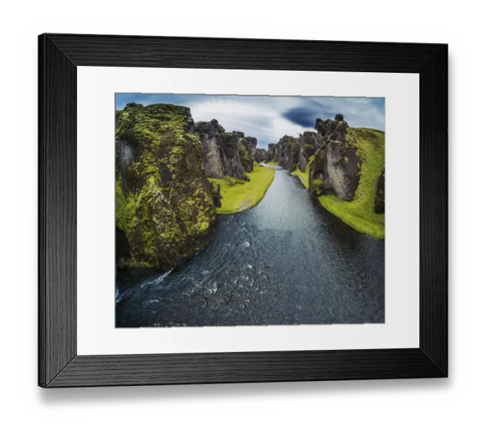 Framed Print : River bed in a canyon, Iceland Framed Print : River bed in a canyon, Iceland