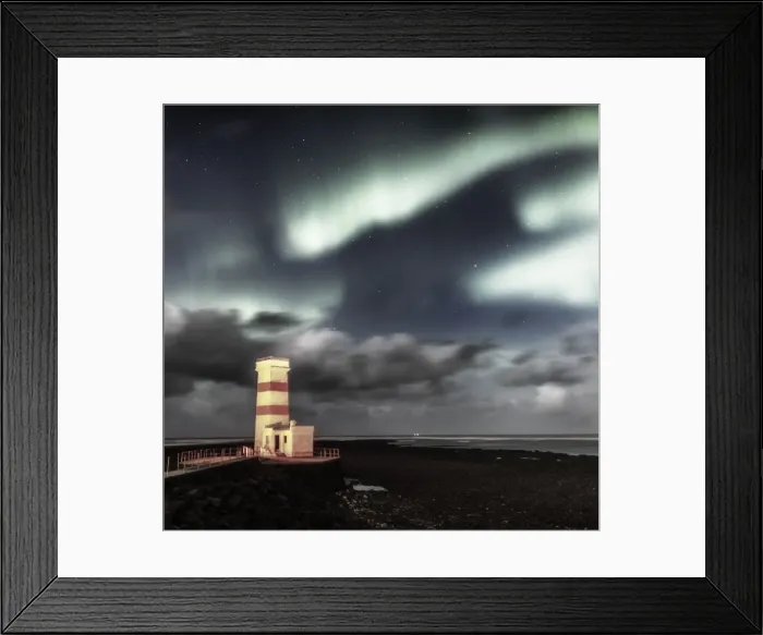 Framed Print : Lighthouse with Aurora Borealis Framed Print : Lighthouse with Aurora Borealis