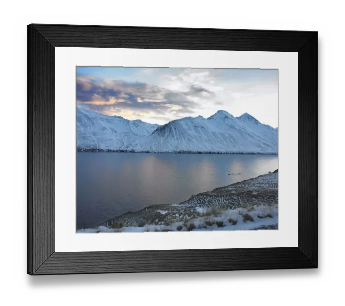 Framed Print : Winter light over fjord Framed Print : Winter light over fjord