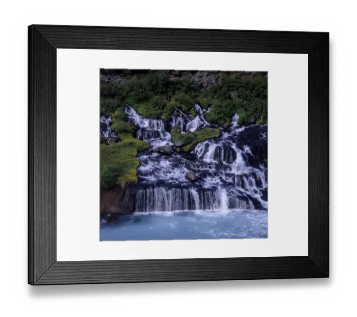 Framed Print : Iceland, Borgarfjordur, Hraunfossar waterfall Framed Print : Iceland, Borgarfjordur, Hraunfossar waterfall