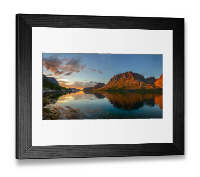 Framed Print : midsummer night in GrAŝtfjord Framed Print : midsummer night in GrAŝtfjord