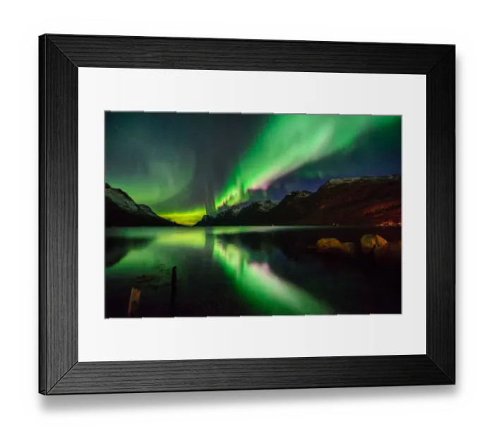 Framed Print : aurora in the fjord Framed Print : aurora in the fjord