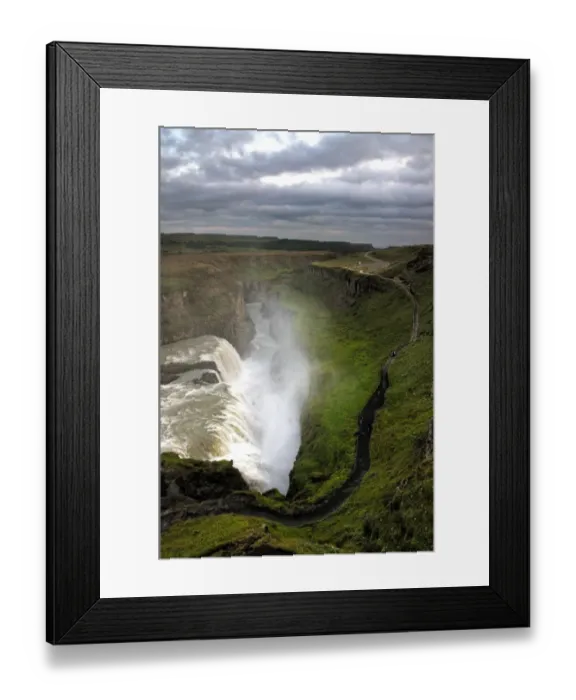 Framed Print : Icelandic Gullfoss waterfall canyon Framed Print : Icelandic Gullfoss waterfall canyon