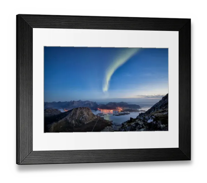 Framed Print : Northern Lights over Lofoten beautiful landscape Framed Print : Northern Lights over Lofoten beautiful landscape