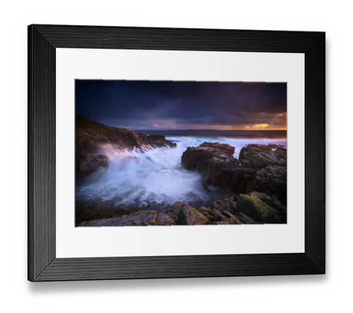 Framed Print : Waves flowing on rocky beach Framed Print : Waves flowing on rocky beach